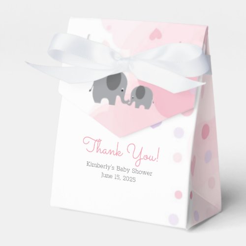 A Little Peanut Elephant Girl Baby Shower Favor Boxes