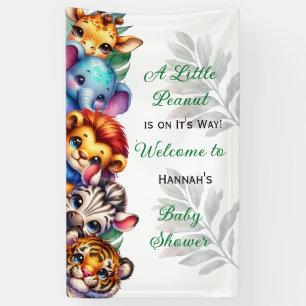 A Little Peanut is on It's Way   Baby Shower Banner