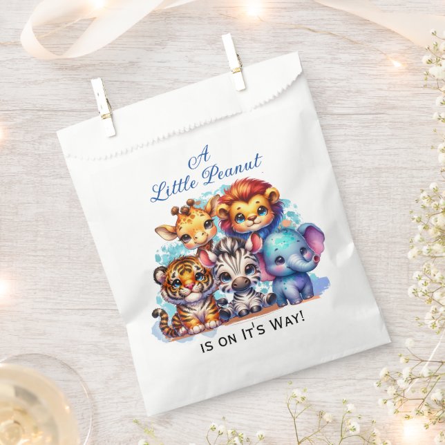 A Little Peanut is on It's Way | Baby Shower Favor Bag (Clipped)