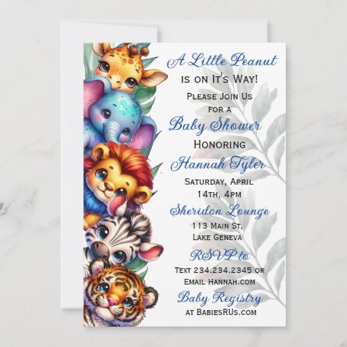 A Little Peanut is on Its Way  Baby Shower Invitation