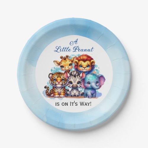 A Little Peanut is on Its Way  Baby Shower Paper Plates