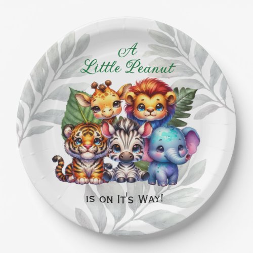 A Little Peanut is on Its Way  Baby Shower Paper Plates