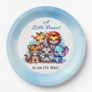 A Little Peanut is on It's Way   Baby Shower Paper Plates