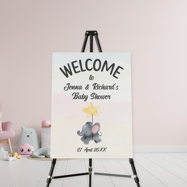 A Little Peanut Is On The Way Baby Shower Foam Board (Elephant baby shower welcome sign)