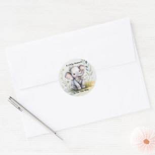A Little Peanut Is On The Way Boy Baby Shower Classic Round Sticker