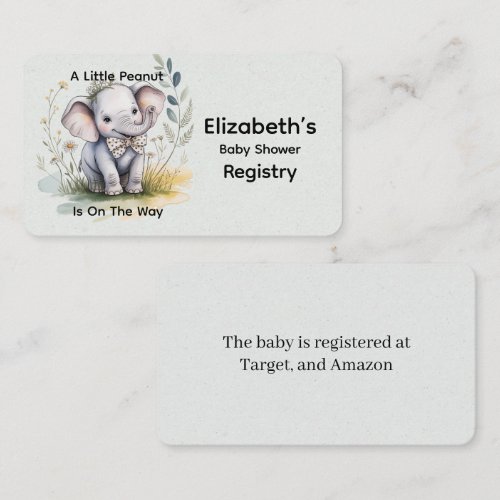 A Little Peanut Is On The Way Boy Baby Shower  Enclosure Card