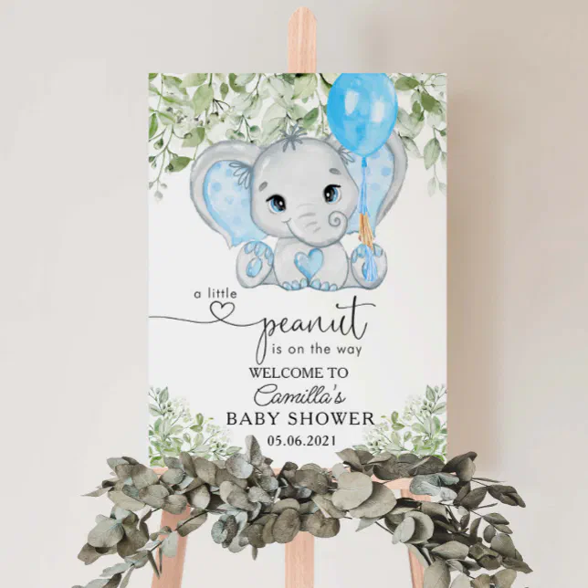 A Little Peanut Is On The Way Boy Baby Shower Foam Board Zazzle