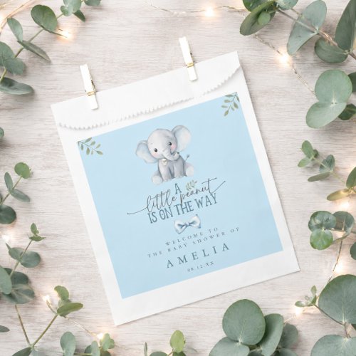 A Little Peanut is on the Way Elephant Baby Shower Favor Bag