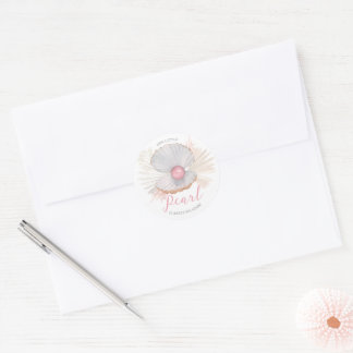A little pearl Boho Baby Shower Favor Sticker