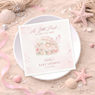 A Little Pearl Girl Baby Shower Napkins