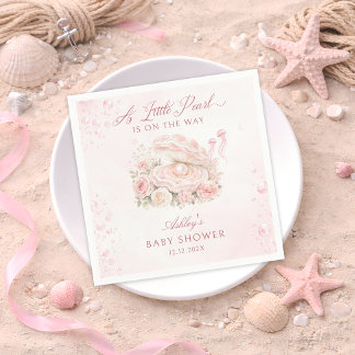 A Little Pearl Girl Baby Shower Napkins