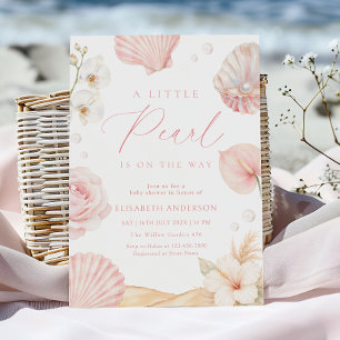 A Little Pearl is on the Way Baby Shower Invitation