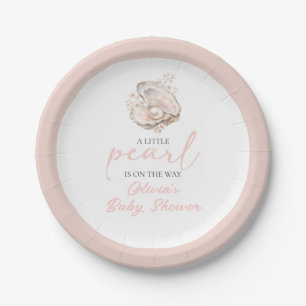 A Little Pearl Is On The Way Coastal Baby Shower Paper Plates