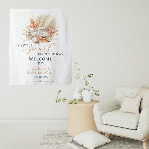 A Little Pearl Is On The Way Coastal Welcome Sign Tapestry