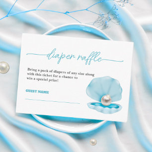A little pearl is On the Way Diaper Raffle Enclosure Card