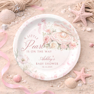 A Little Pearl Under The Sea Baby Shower Paper Plates