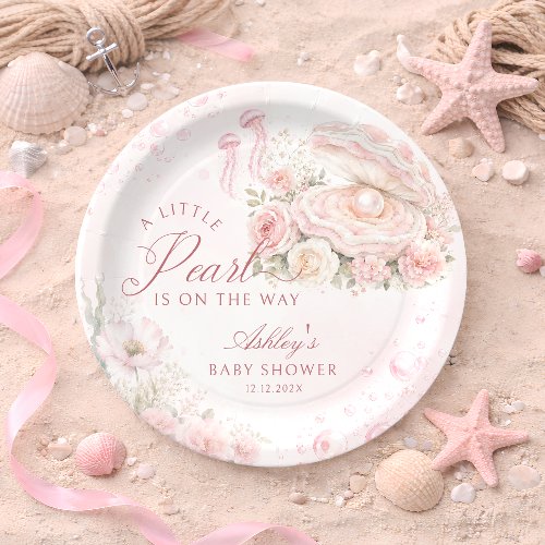 A Little Pearl Under The Sea Baby Shower Paper Plates