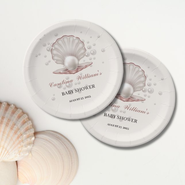 a little pearl under the sea baby shower paper plates (Creator Uploaded)