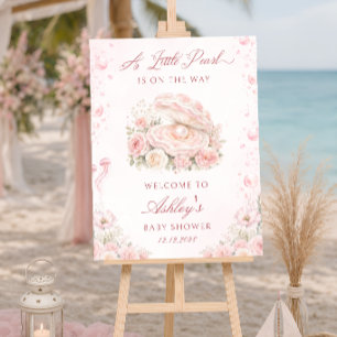 A Little Pearl Under the Sea Baby Shower Welcome  Foam Board