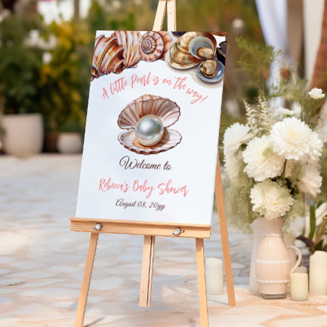 A Little Pearl Under the Sea Baby Shower Welcome Foam Board (Creator Uploaded)