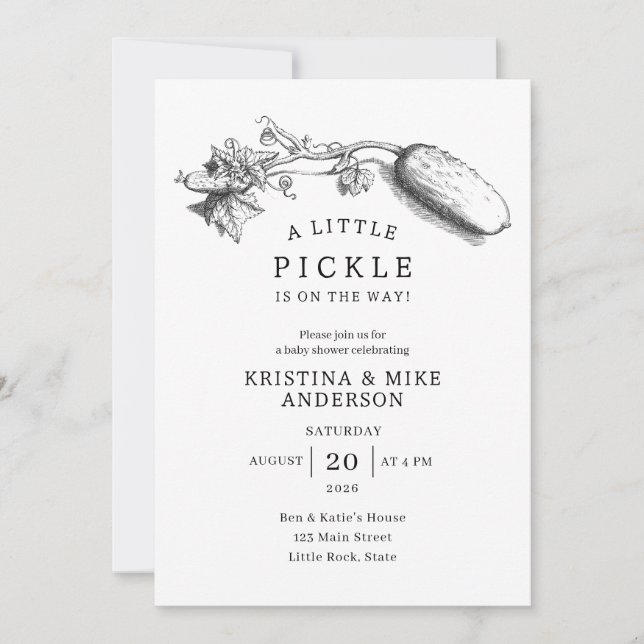 A Little Pickle Gender Neutral Baby Shower Invitation (Front)