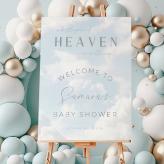 A Little Piece Of Heaven Baby Shower Sign. Dreamy Foam Board