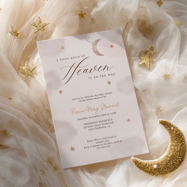 A Little Piece of Heaven Celestial Baby Shower Invitation (A Little Piece of Heaven Celestial Baby Shower Invitation)