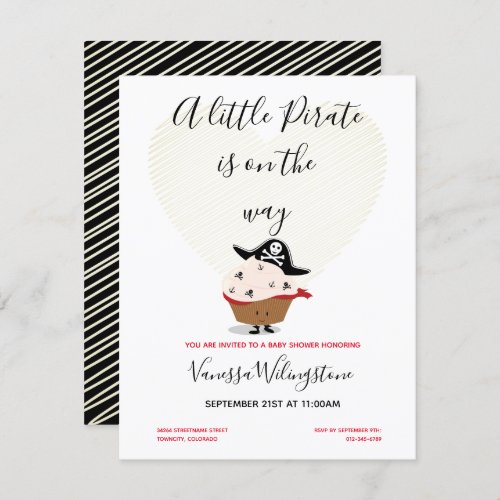 A Little Pirate is on the way Baby Shower Invitation