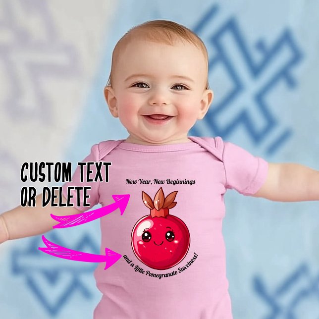 A Little Pomegranate Sweetness with custom text Baby Bodysuit (A Little Pomegranate Sweetness with custom text Baby Bodysuit)