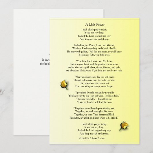 "A Little Prayer" Matte Yellow Rose Bud (Front/Back)