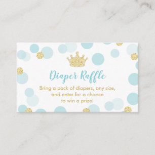 A Little Prince Baby Shower Diaper Raffle Ticket Enclosure Card