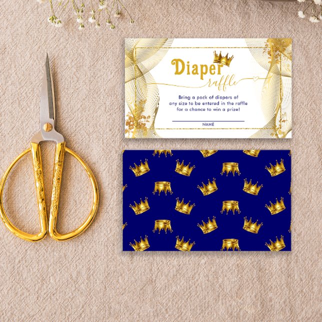 A Little Prince Baby Shower Diaper Raffle Ticket Enclosure Card (Creator Uploaded)