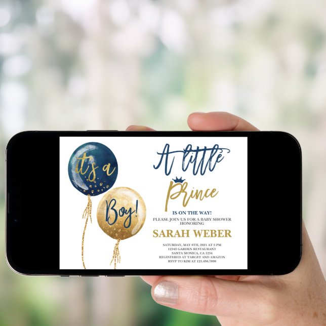 A Little Prince Baby shower Invitation (Front Digital)