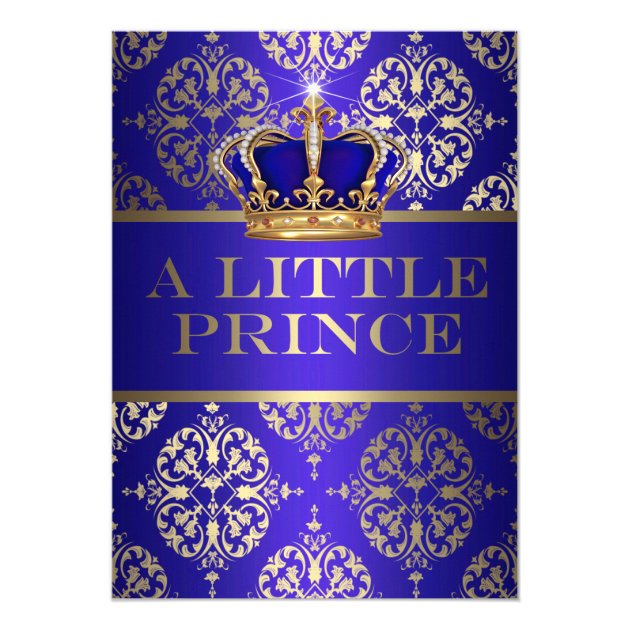 free little prince baby shower invitations