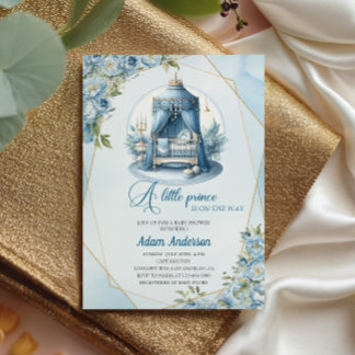 A Little Prince Baby Shower Invitation –Royal Blue