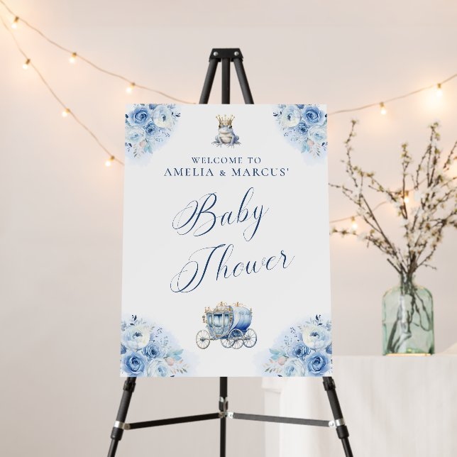 A Little Prince Boy Blue Baby Shower Foam Board (In Situ (Stand))