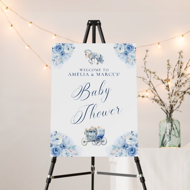 A Little Prince Boy Blue Baby Shower Foam Board (In Situ (Stand))