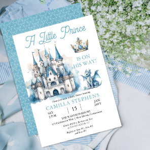 A Little Prince Is On His Way Boy Baby Shower Invitation