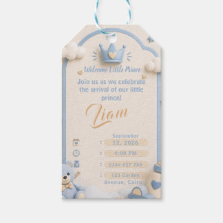 A Little Prince Is On His Way Gift Tags