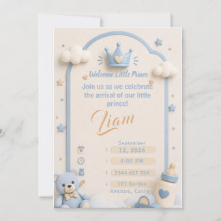 A Little Prince Is On His Way Invitation