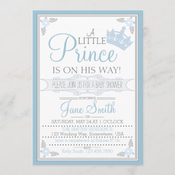 A Little Prince Is On His Way Invitation by Cardinal_Corner at Zazzle