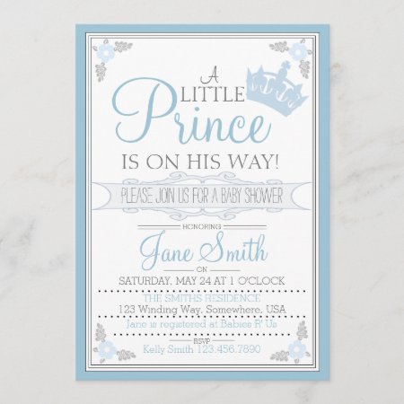 A Little Prince Is On His Way Invitation