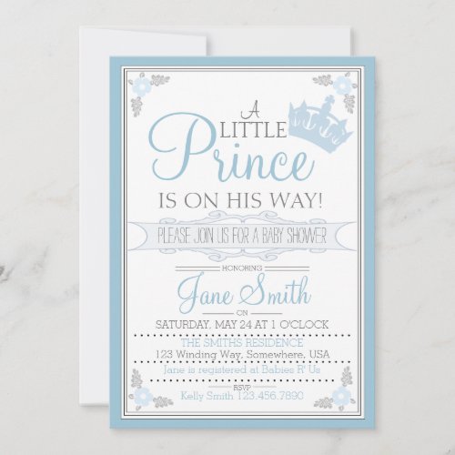 A Little Prince Is On His Way Invitation