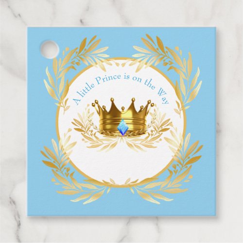 A little Prince is on the way baby Invitation Favor Tags