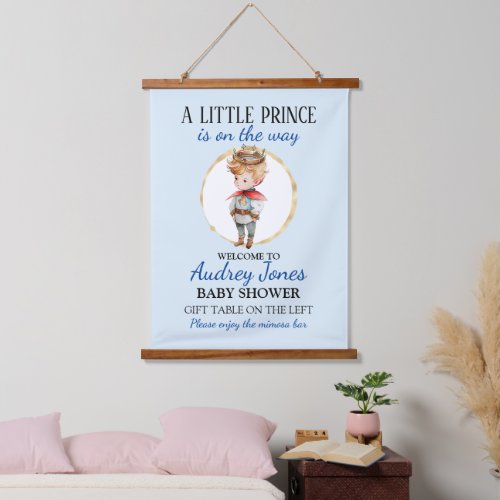 A Little Prince Is On The Way Baby Shower Hanging Tapestry