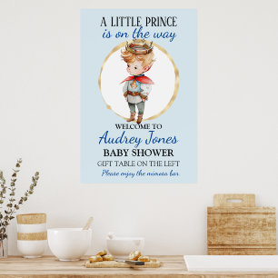 A Little Prince Is On The Way Baby Shower Poster