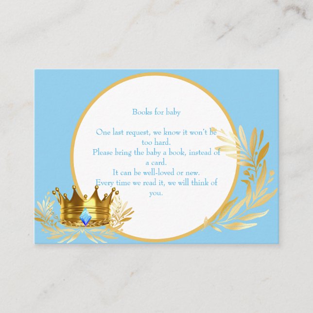 A little Prince is on the way Books for baby Enclosure Card (Front)