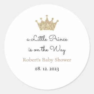 A Little Prince is on the Way Labels, Favor Classic Round Sticker