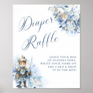 A Little Prince Royal Blue Diaper Raffle Poster