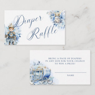A Little Prince Royal Blue Shower Diaper Raffle Enclosure Card